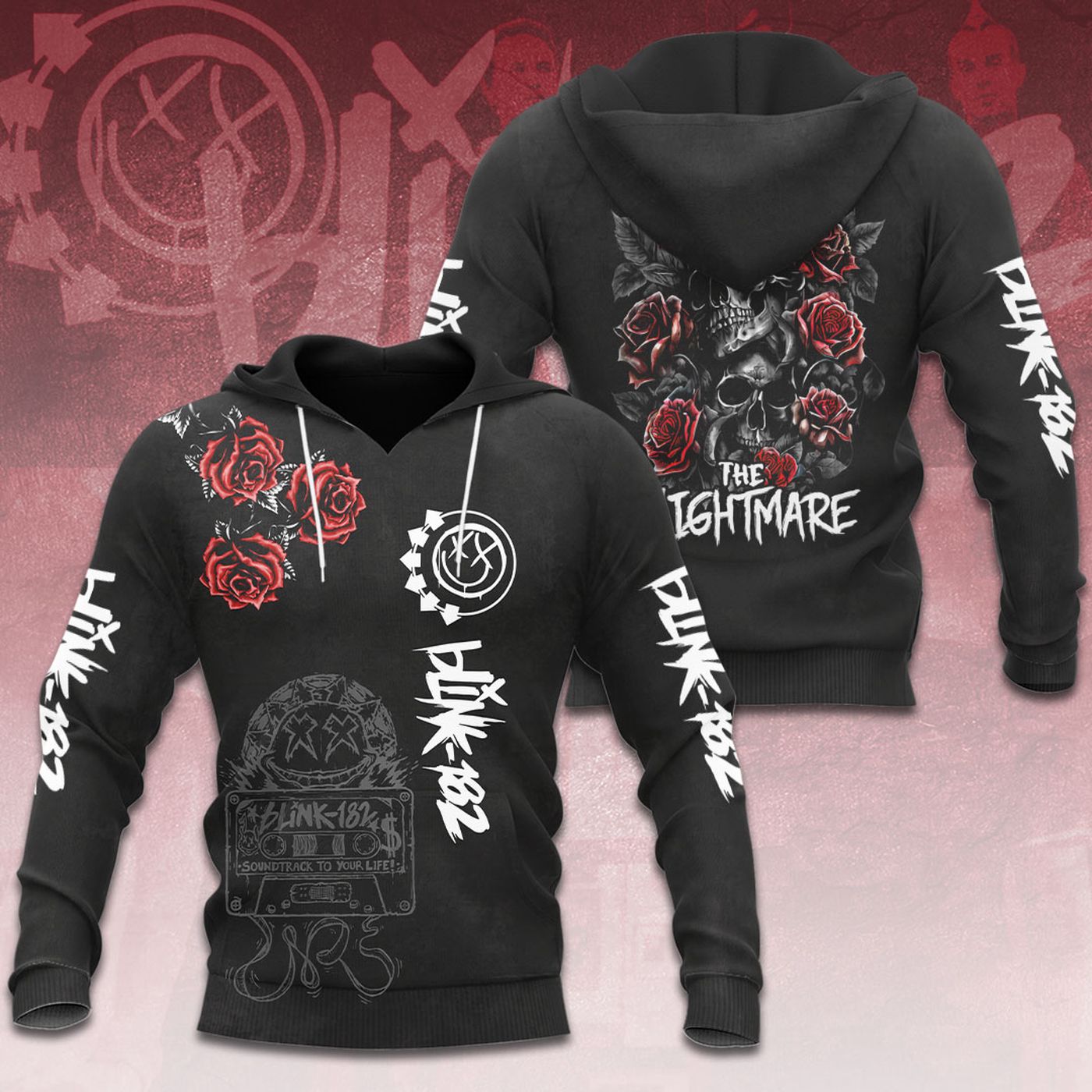 Blink-182 3D T-Shirt Sweatshirt & Hoodie Gift: Unique 3D Design for True Fans