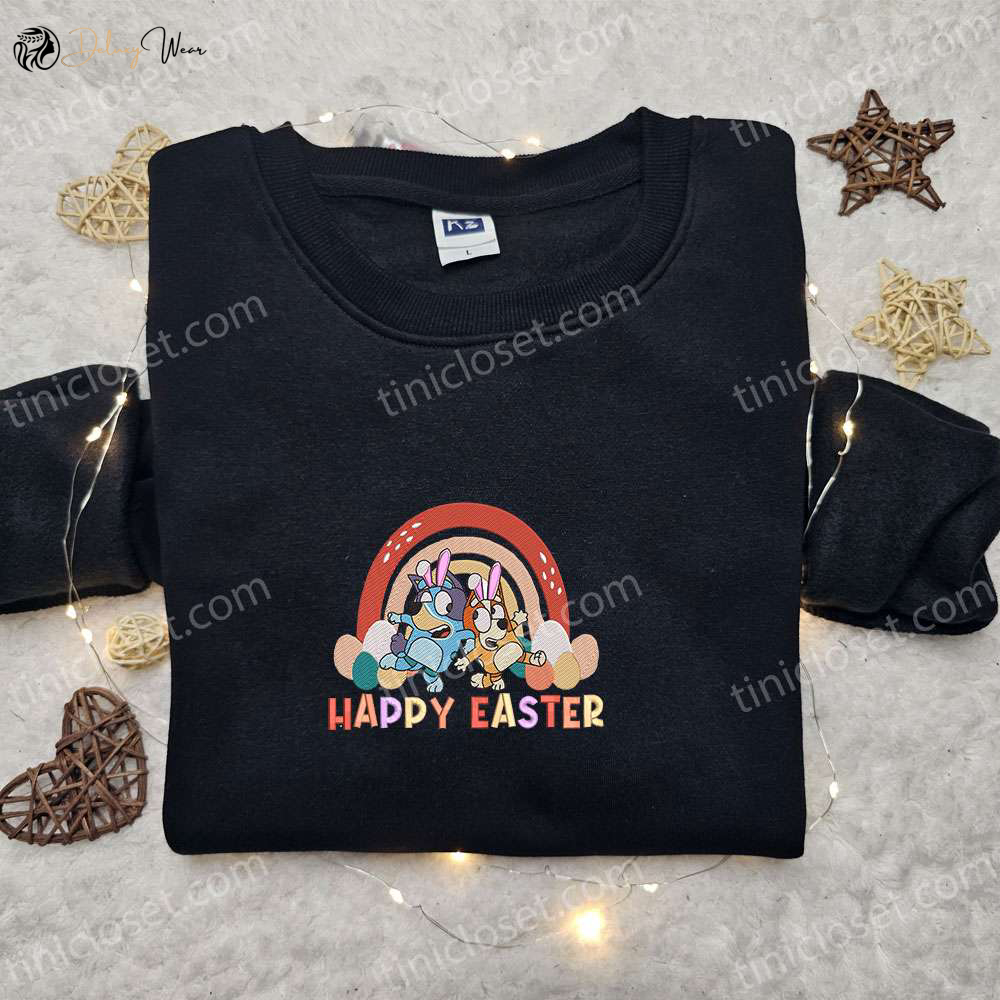 Bluey and Bingo Easter Rainbow Shirt & Cartoon Hoodie: Perfect Thanksgiving Day Gift Idea