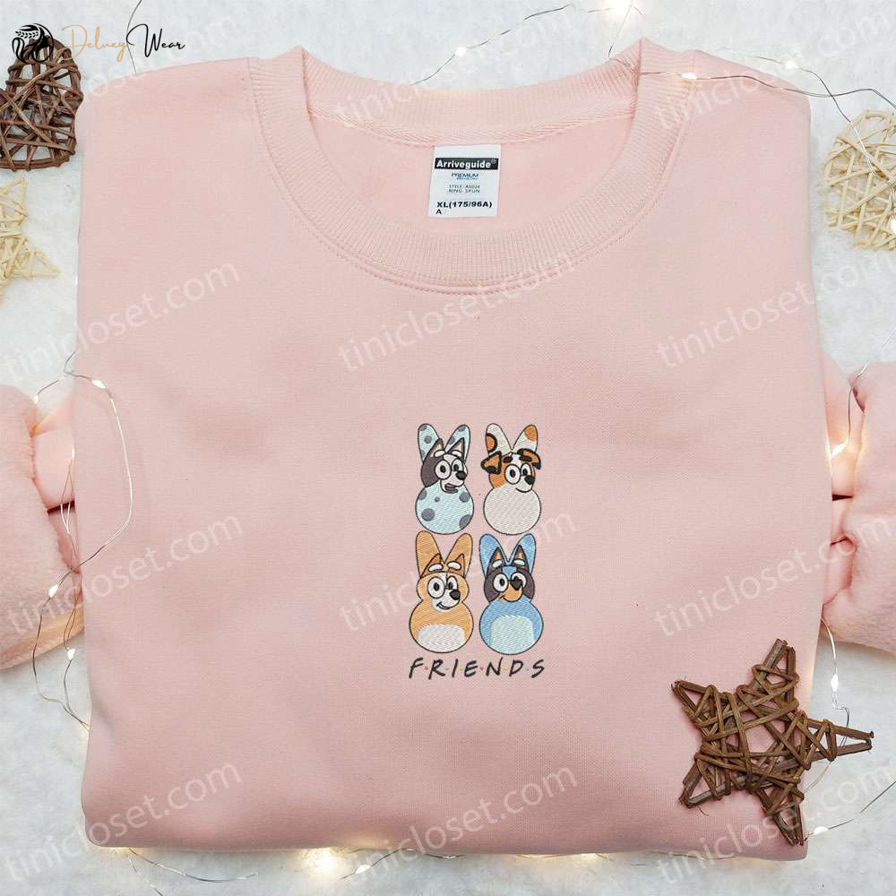Bluey Characters Easter Friends Shirt & Cartoon Hoodie: Thanksgiving Gift Idea