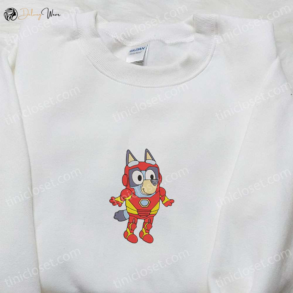 Shop Bluey Iron Man Marvel Team Shirt & Cartoon Hoodie - Best Gift Idea
