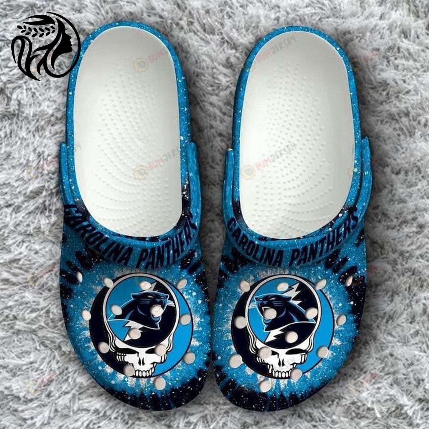 Carolina Panthers Grateful Dead Classic Crocs Crocband Clog Shoes