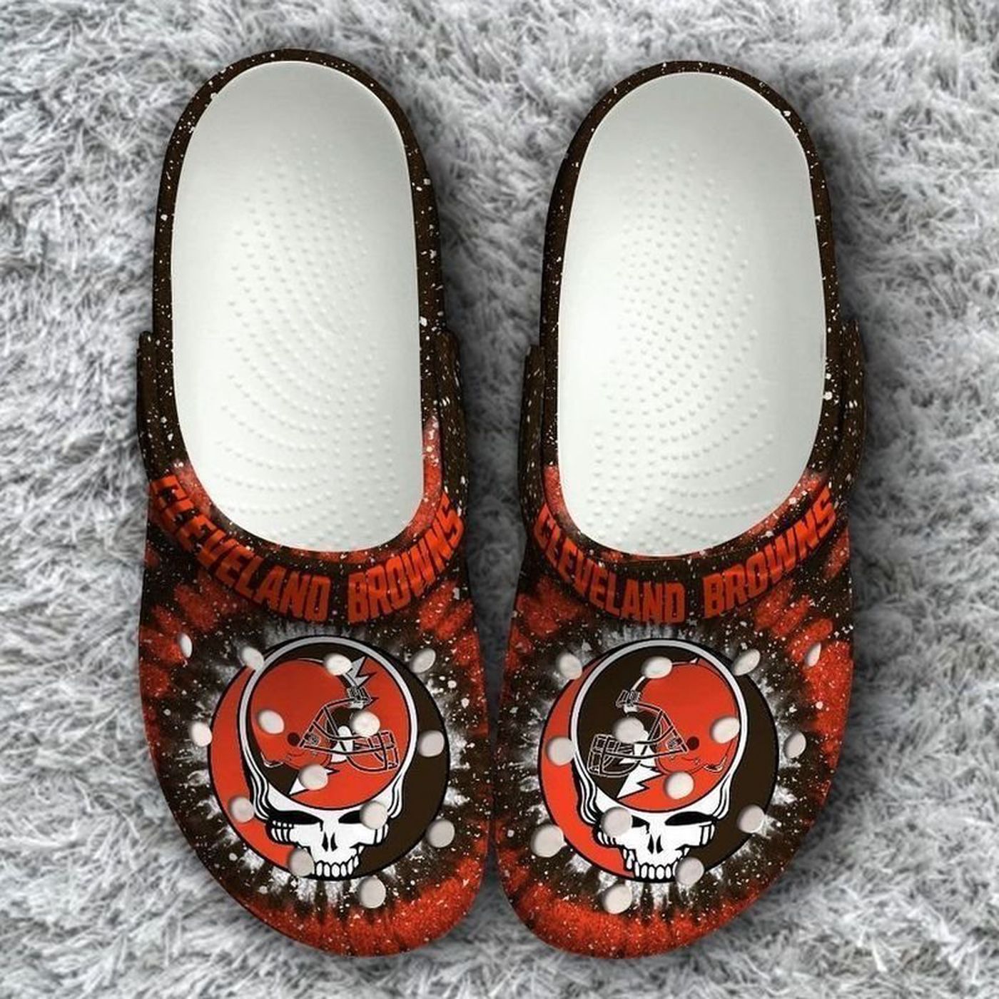 Cleveland Browns Grateful Dead Classic For Lover Rubber Crocs Classic Clogs Comfy Footwear