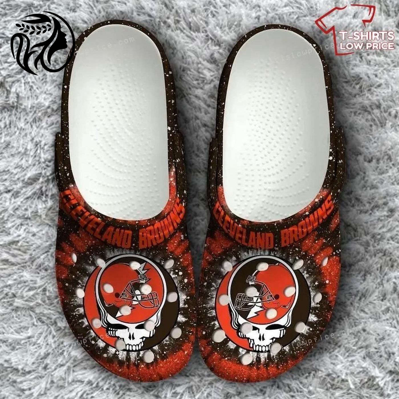 Cleveland Browns Grateful Dead Crocs Shoes OB