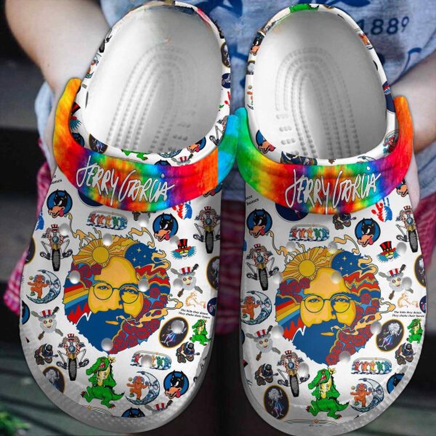 Colorful Design Grateful Dead Music Clogs For Fans