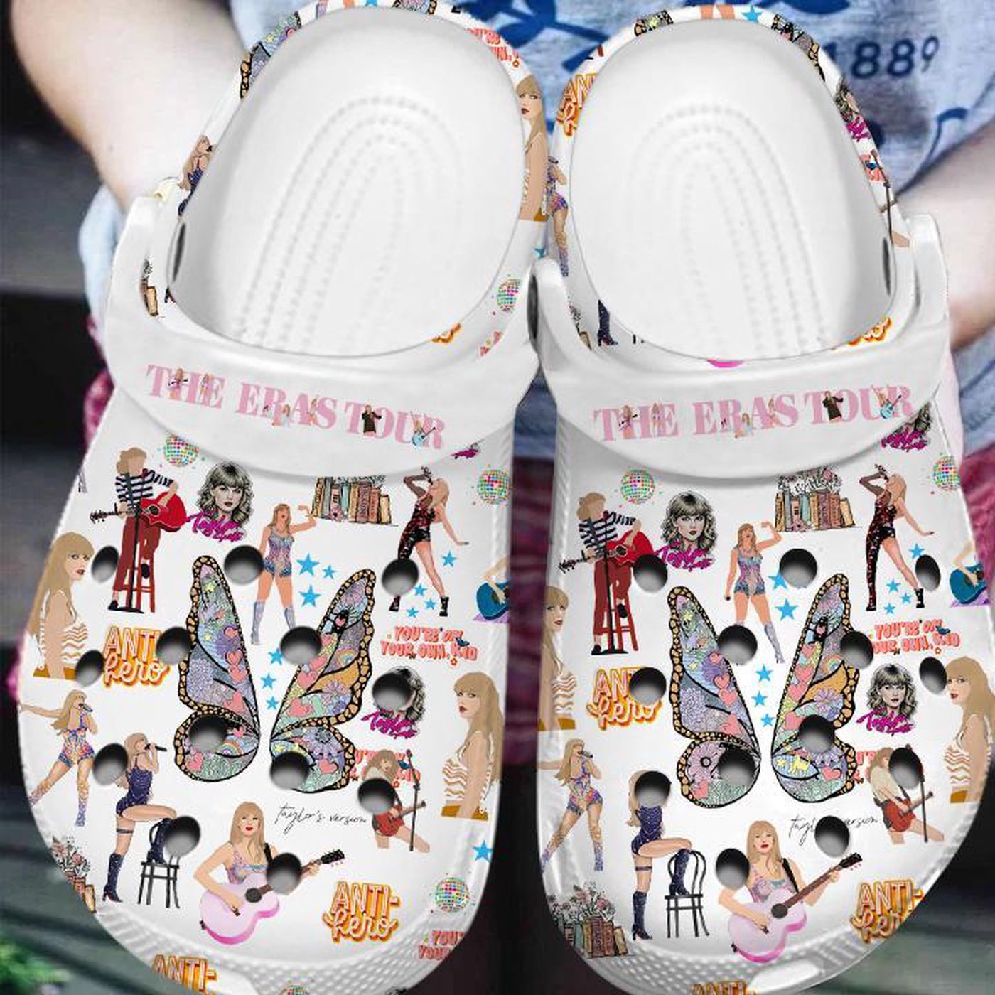 Vibrant Taylor Swift The Eras Tour Music Clogs – Colorful Design for Fans
