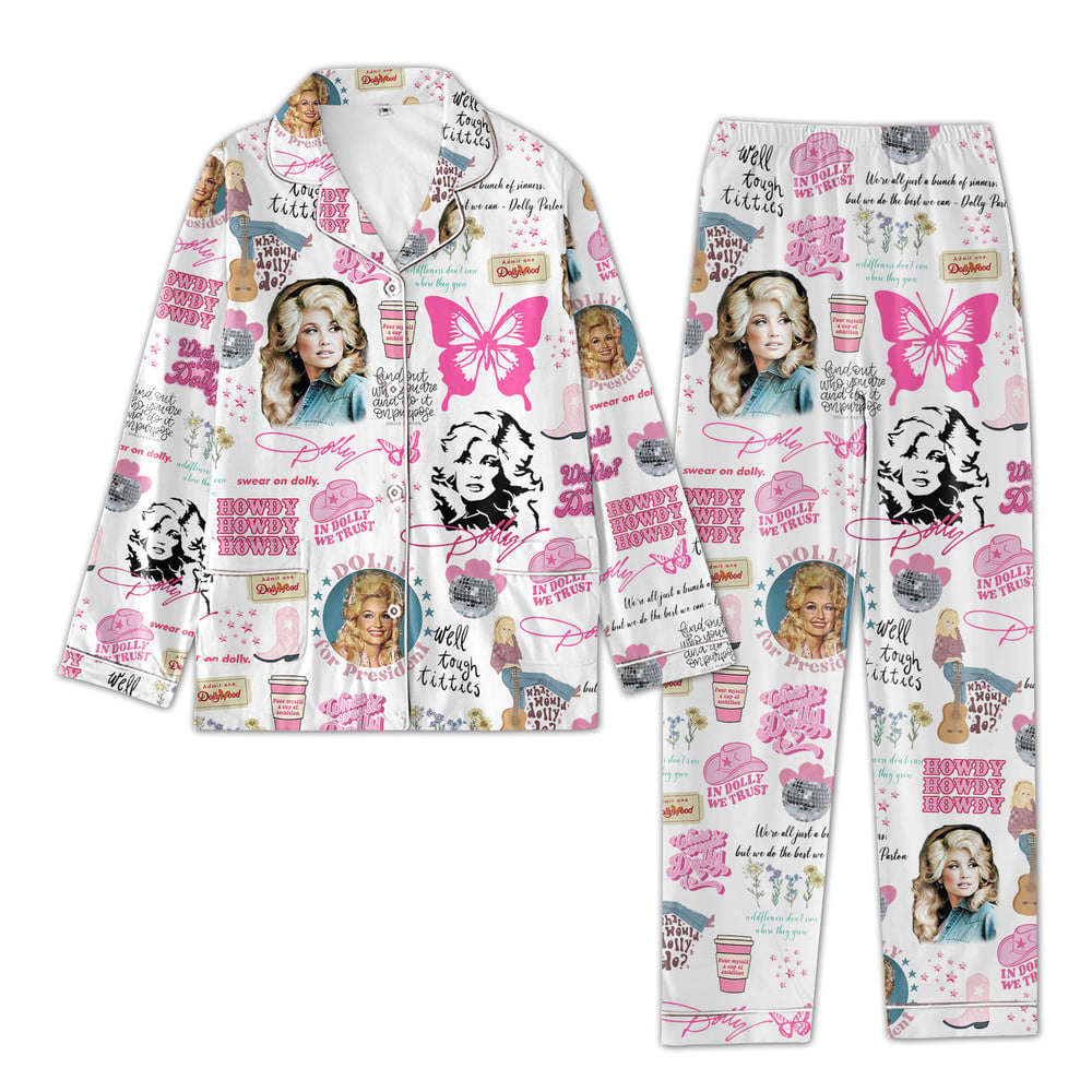 Dolly Parton Button Down Pajamas Set –  Gift for Women – Christmas Gift