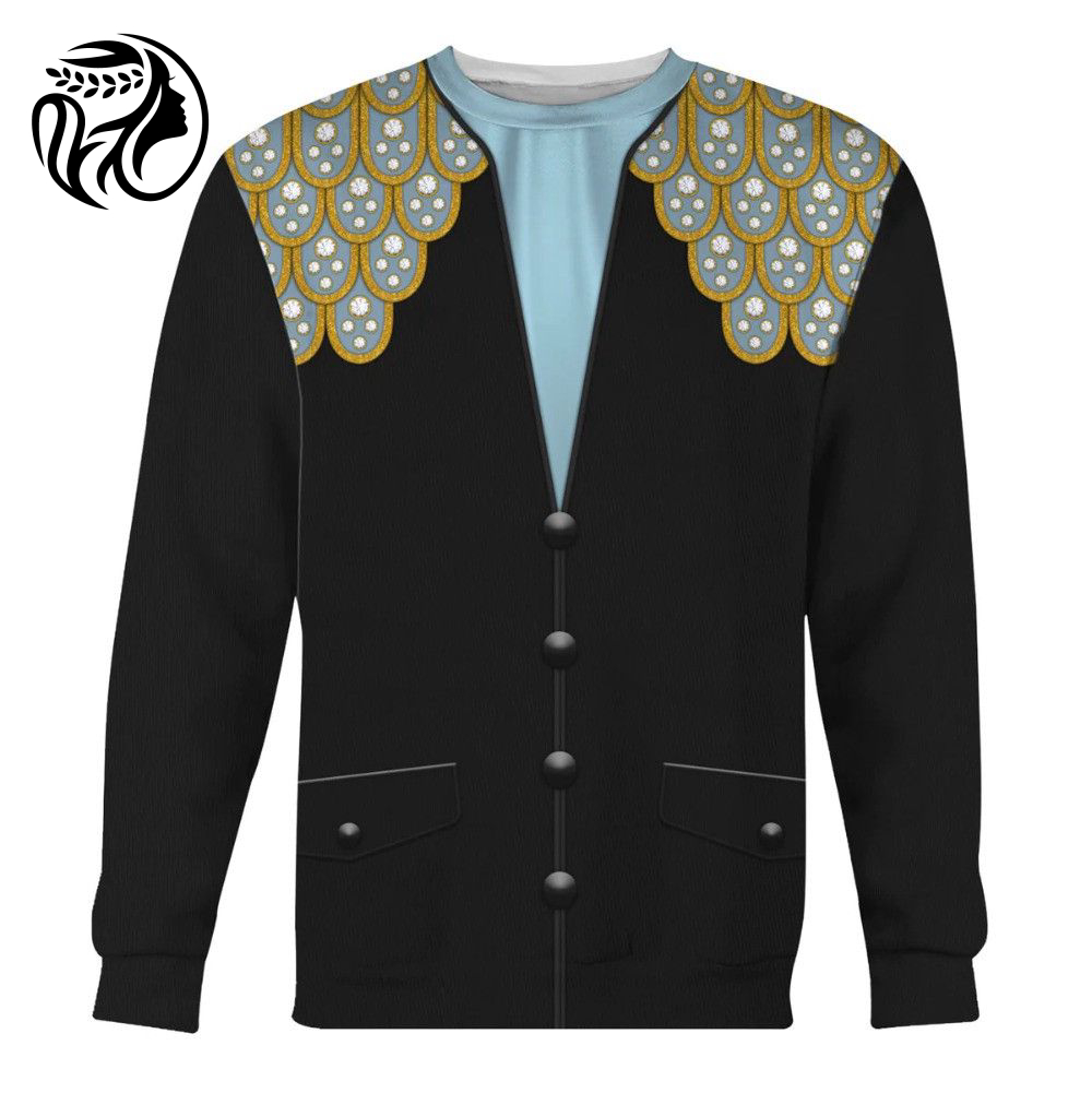 Elvis Armadillo Suit In Blue On Black Cosplay Custom 3D All Over Printed Sweatshirt