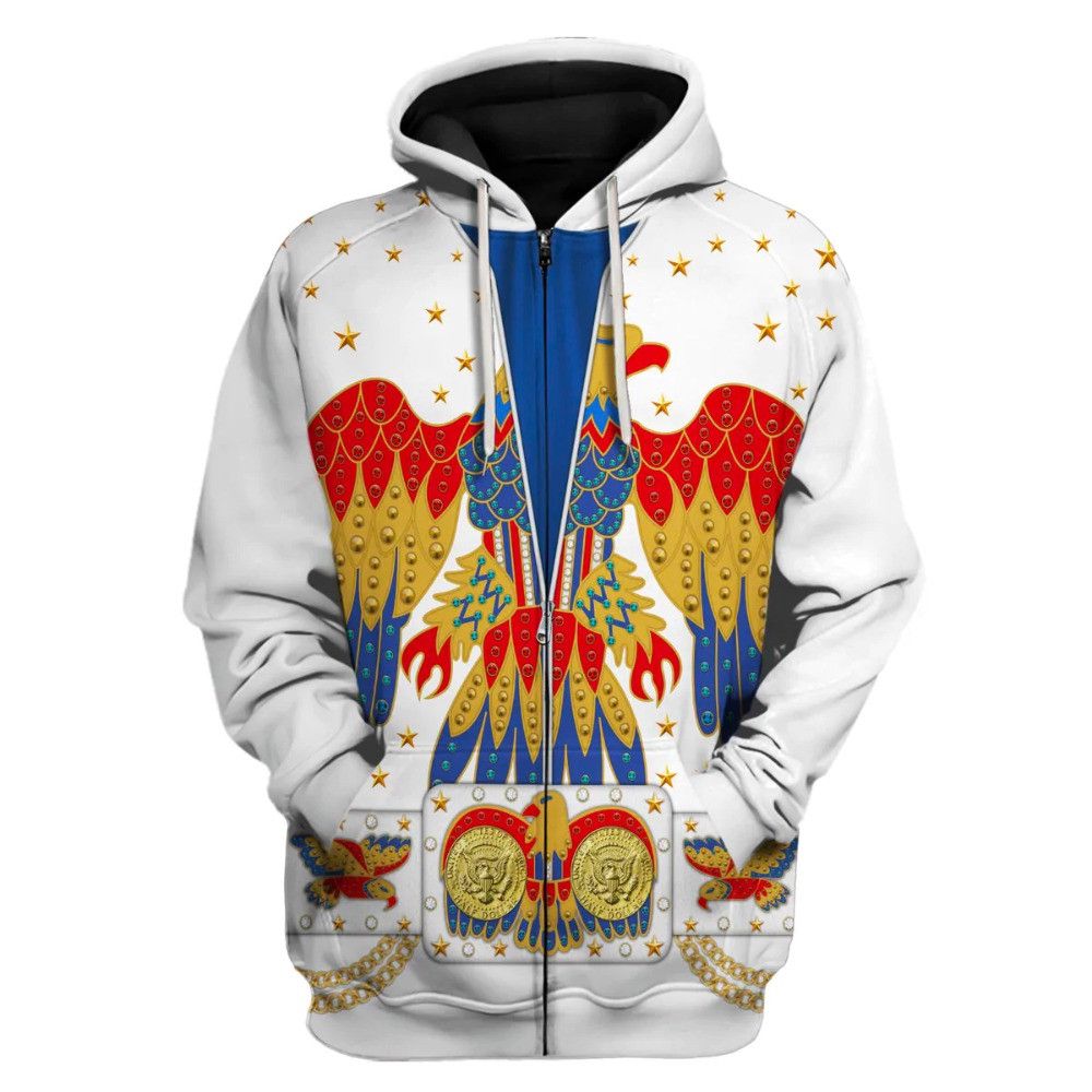 Elvis Eagle Cosplay Custom 3D All Over Printed Zip Hoodie
