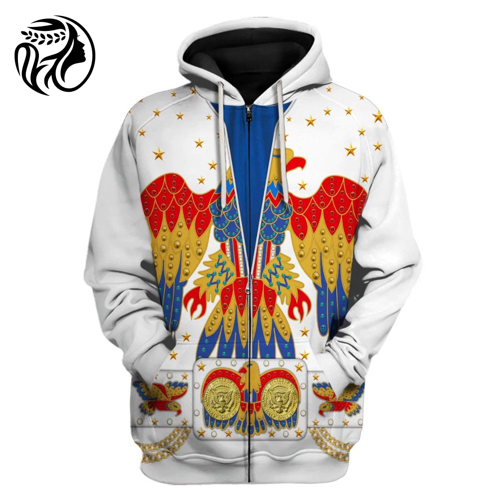 Elvis Eagle Cosplay Custom 3D All Over Printed Zip Hoodie