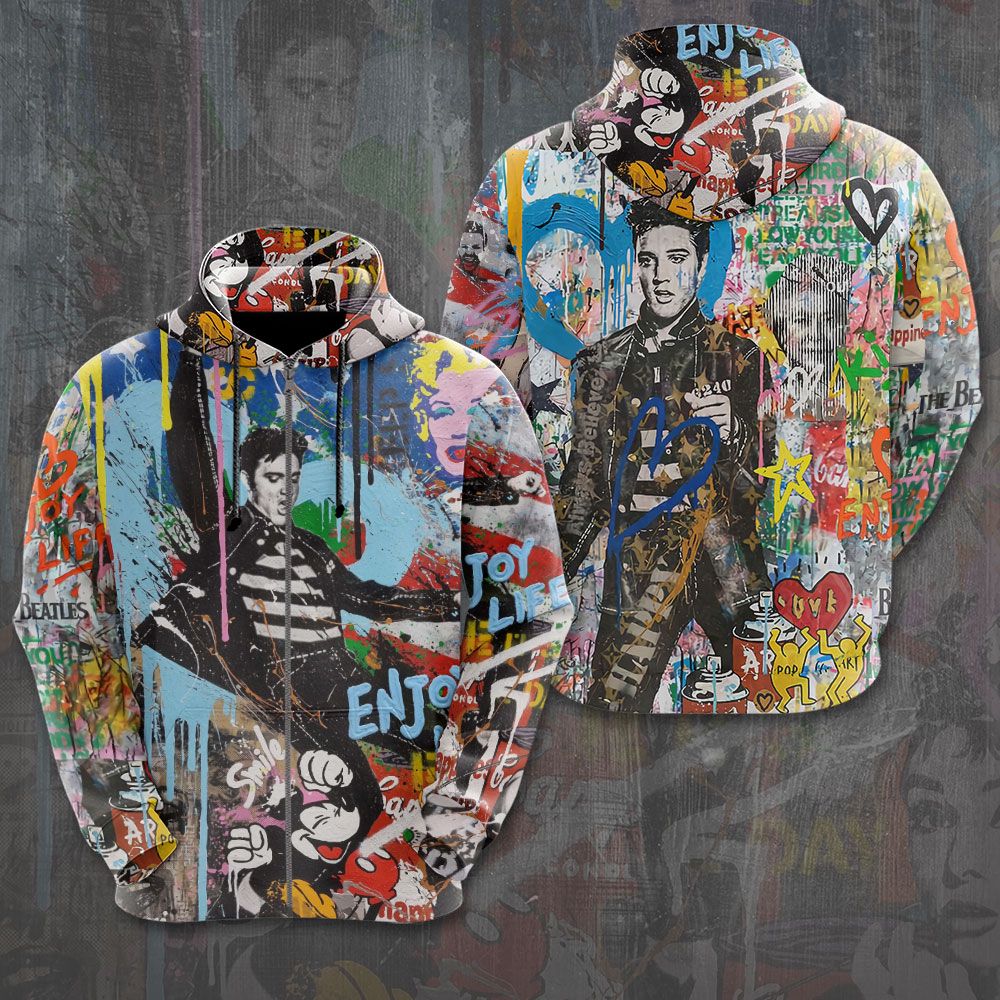 Elvis Presley 3D All Over Print Hoodie , Sweatshirt T-Shirt – Gift for Women – Christmas Gift