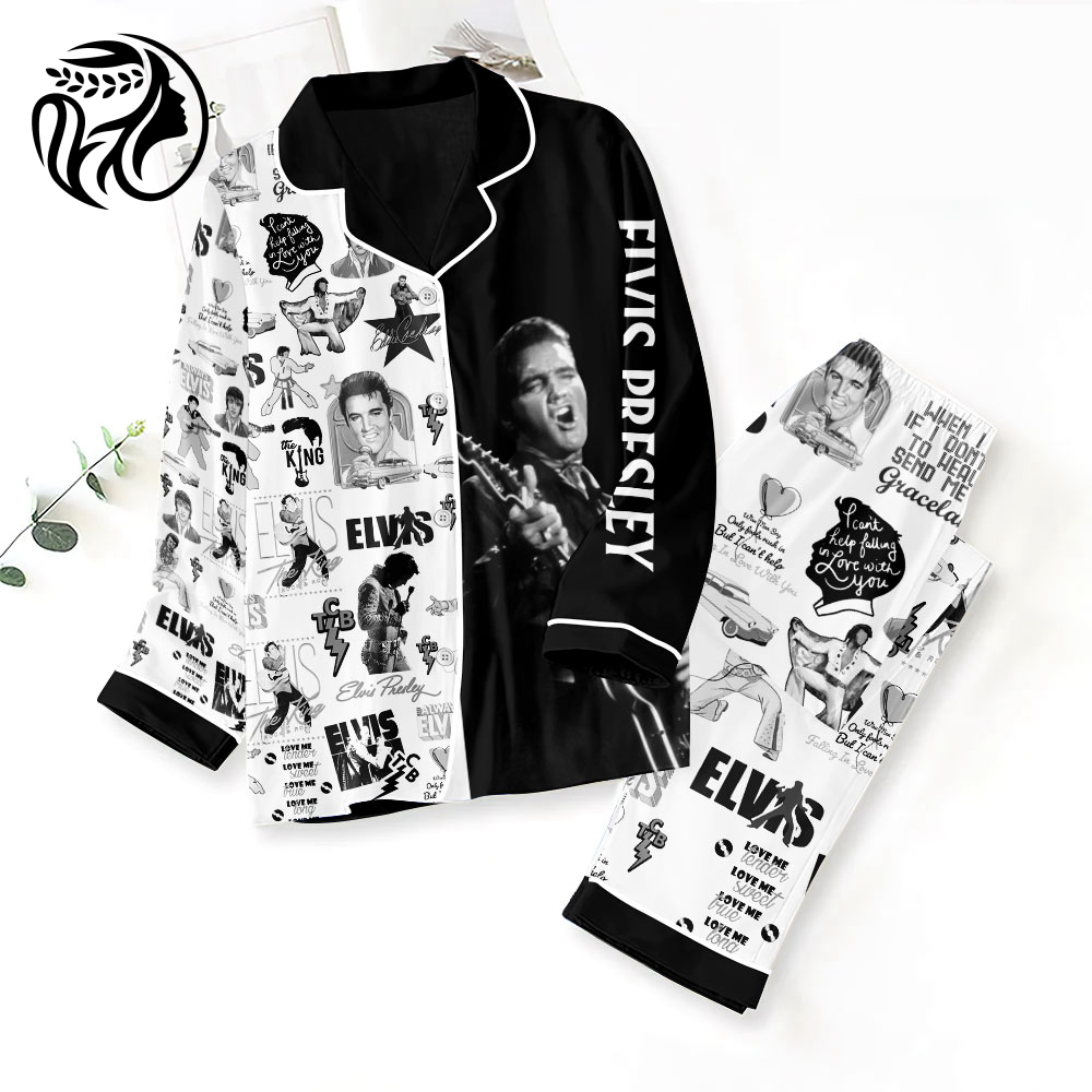 Elvis Presley Button Down Pajamas Set –  ANHNV2072