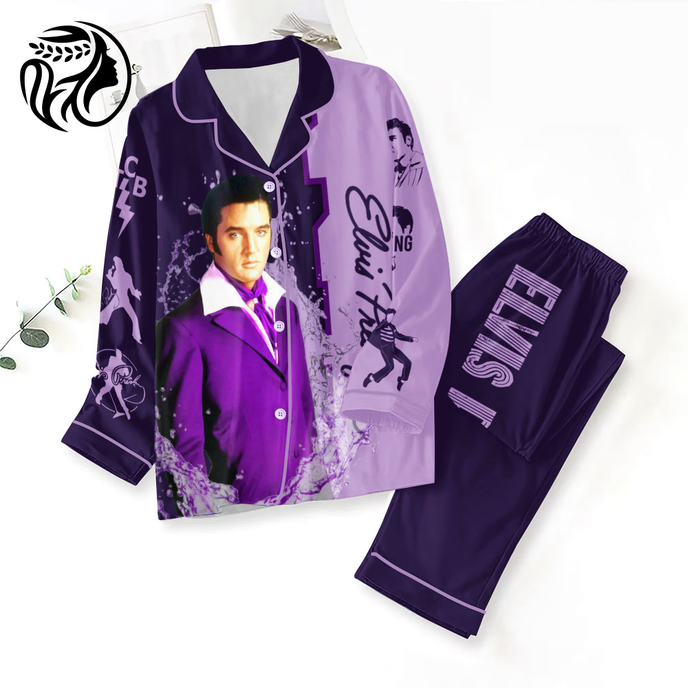 Elvis Presley Button Down Pajamas Set – Gift for Women – Christmas Gift