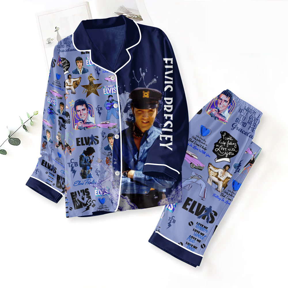 Elvis Presley Button Down Pajamas Set –  Gift for Women – Christmas Gift