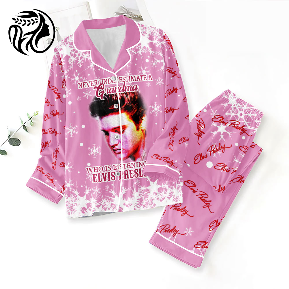 Elvis Presley Button Down Pajamas Set –  Gift for Women – Christmas Gift