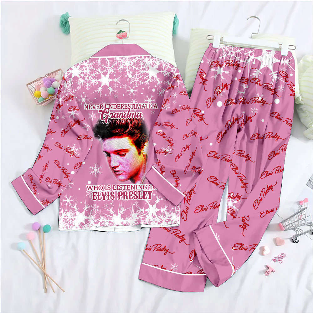 Elvis Presley Button Down Pajamas Set –  Gift for Women – Christmas Gift