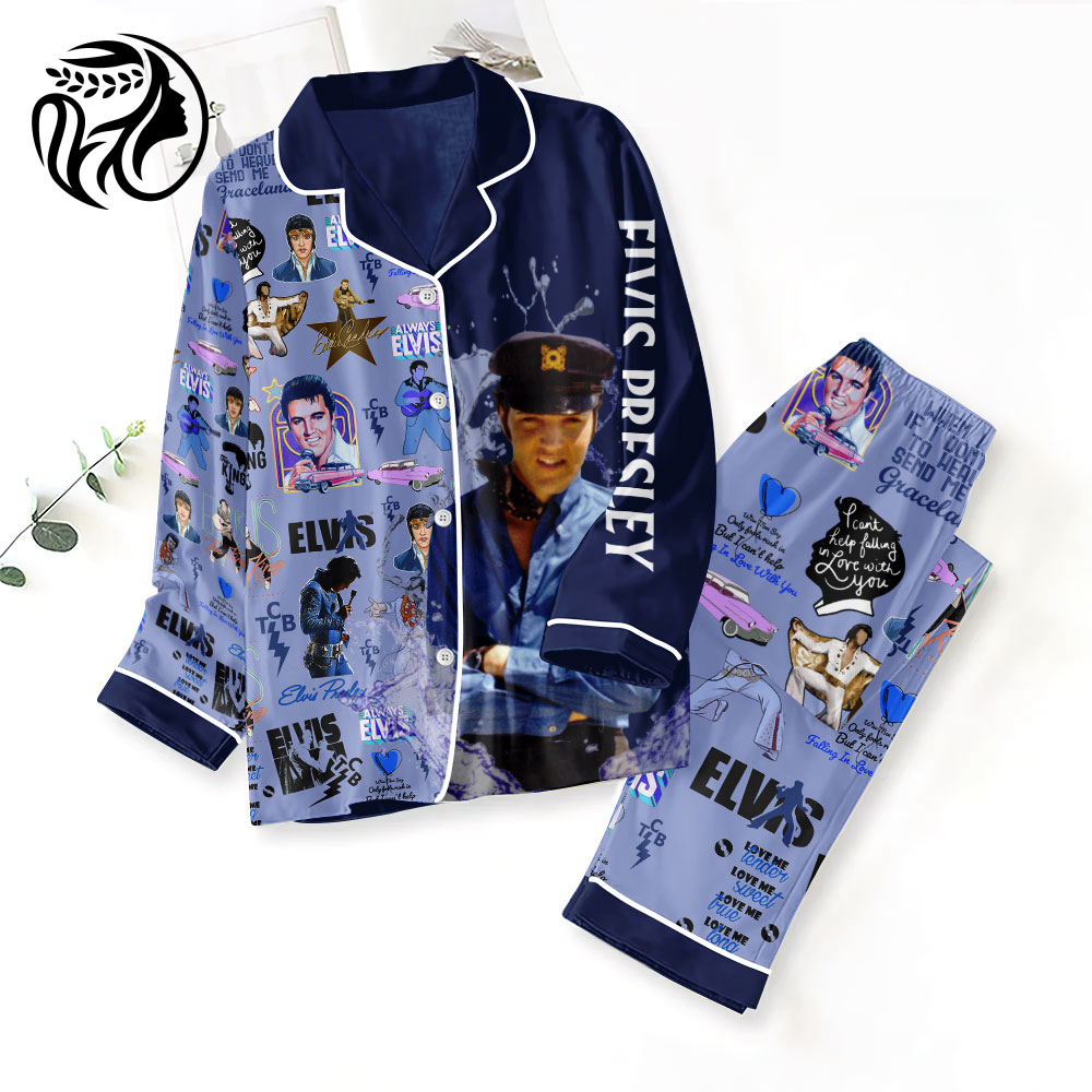 Elvis Presley Button Down Pajamas Set –  Gift for Women – Christmas Gift