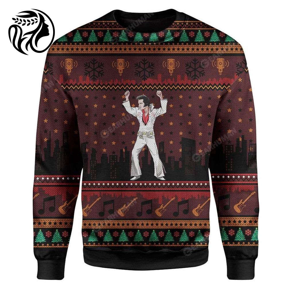 Elvis Presley For Fan Ugly Christmas Sweater, All Over Print Sweatshirt
