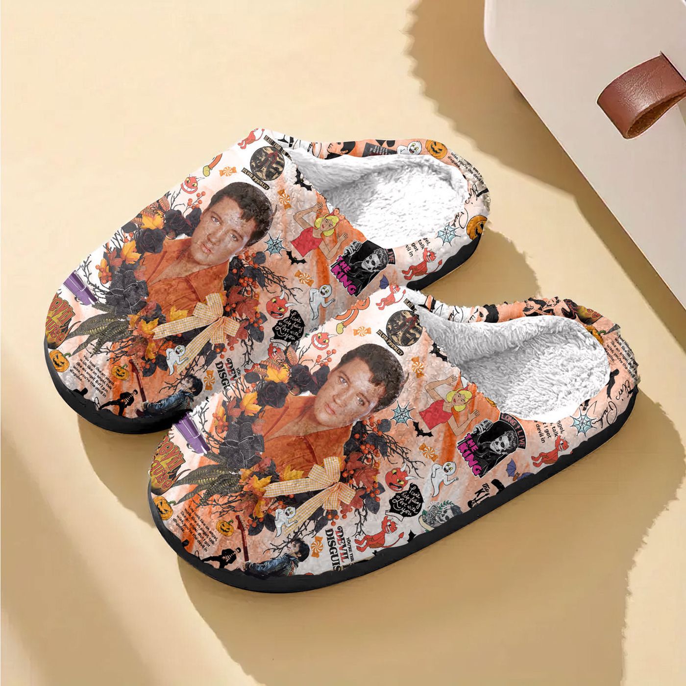 Elvis Presley Halloween Home Fleece Slippers LA