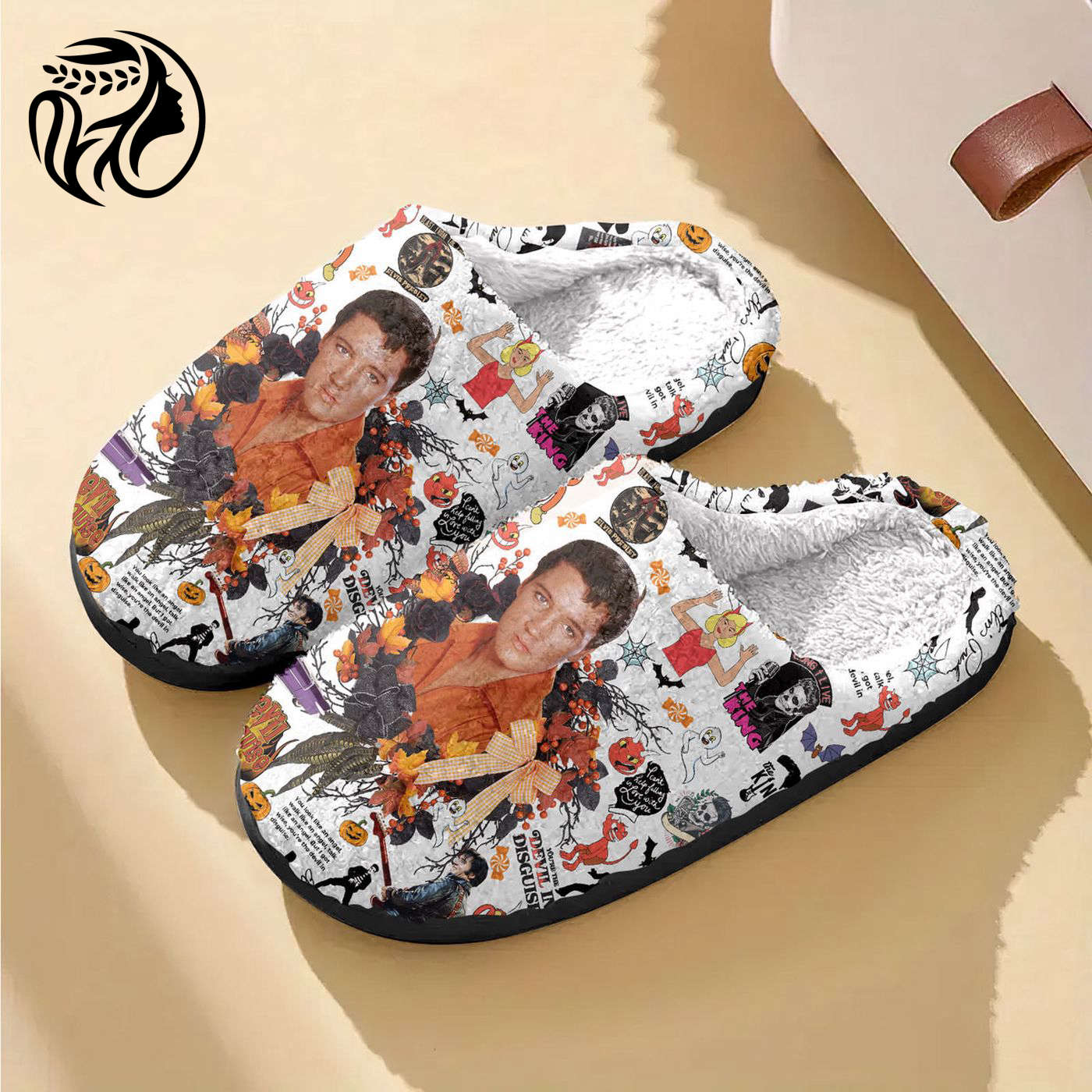 Elvis Presley Halloween Home Fleece Slippers LA