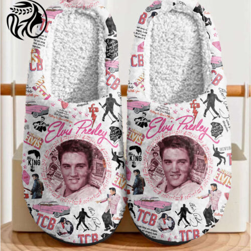 Elvis Presley Home Fleece Slippers LA