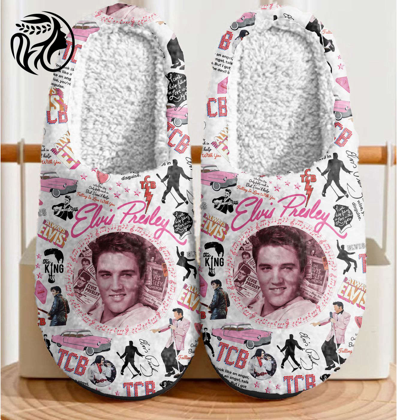 Elvis Presley Home Fleece Slippers LA