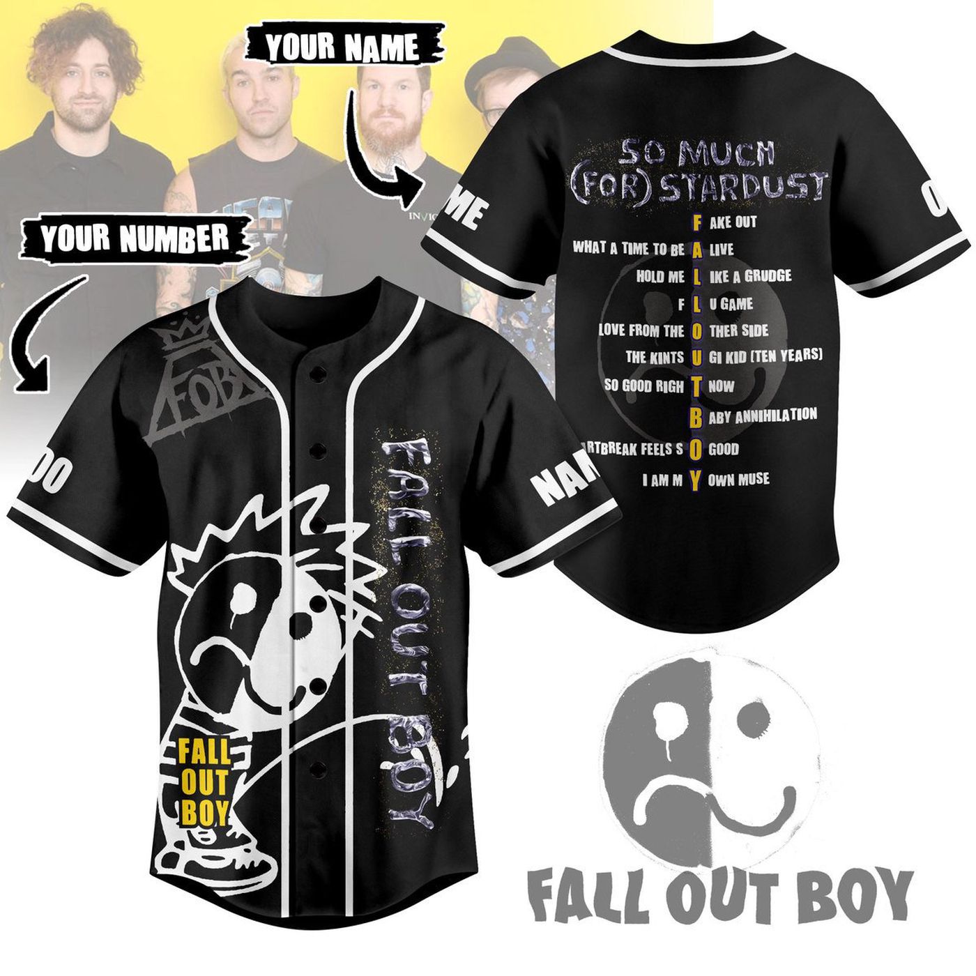 Fall Out Boy Baseball Jersey For Men Women And Kids Gift