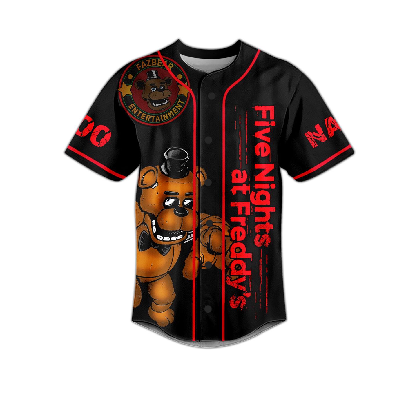 Five Nights at Freddy Baseball Jersey For Men Women And Kids Gift Five Nights at Freddy Baseball Jersey For Men Women And Kids Gift
