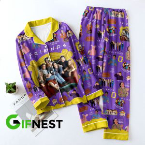 Friends Button Down Pajamas Set –  Gift for Women – Christmas Gift