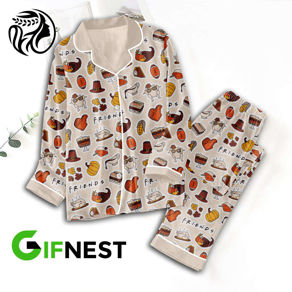 Friends Button Down Pajamas Set –  Gift for Women – Christmas Gift