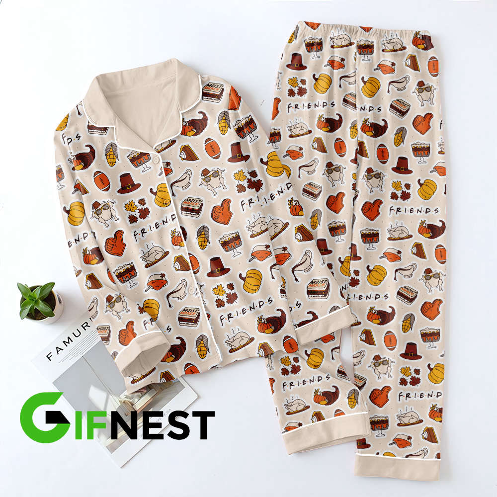 Friends Button Down Pajamas Set –  Gift for Women – Christmas Gift