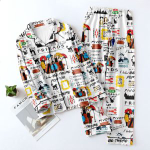 Friends Button Down Pajamas Set – MAITM 5256