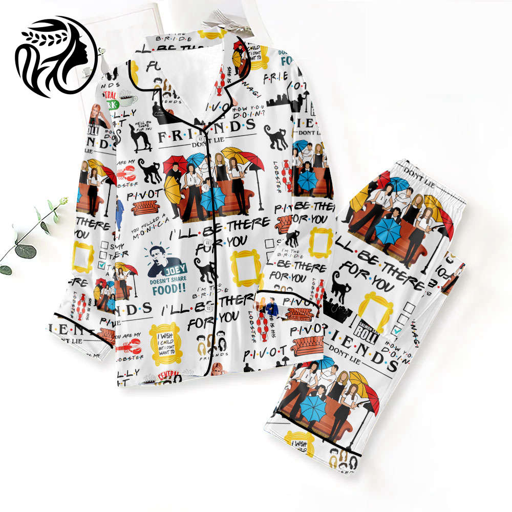 Friends Button Down Pajamas Set – MAITM 5256
