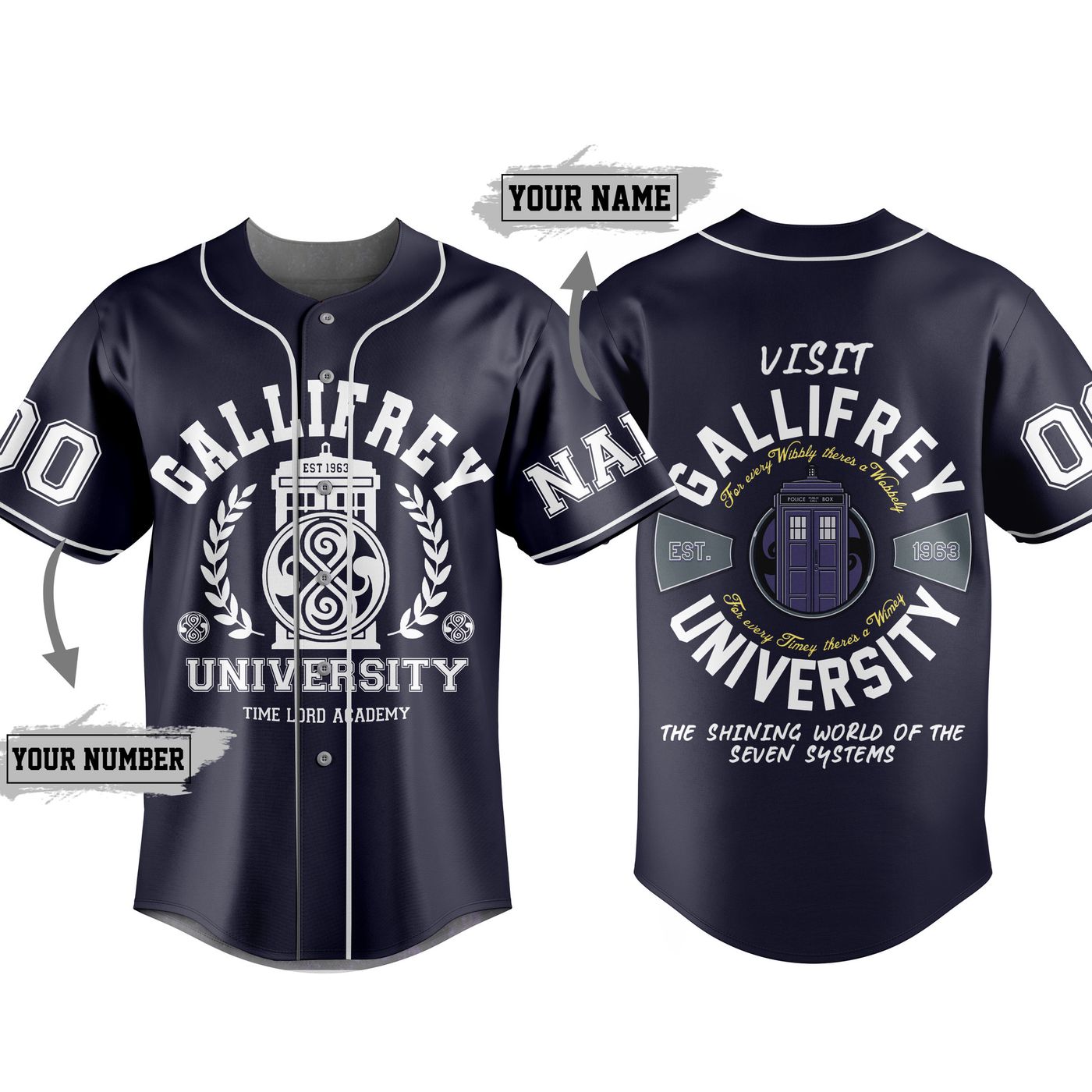 Gallifrey University Baseball Jersey For Men Women And Kids Gift Gallifrey University Baseball Jersey For Men Women And Kids Gift