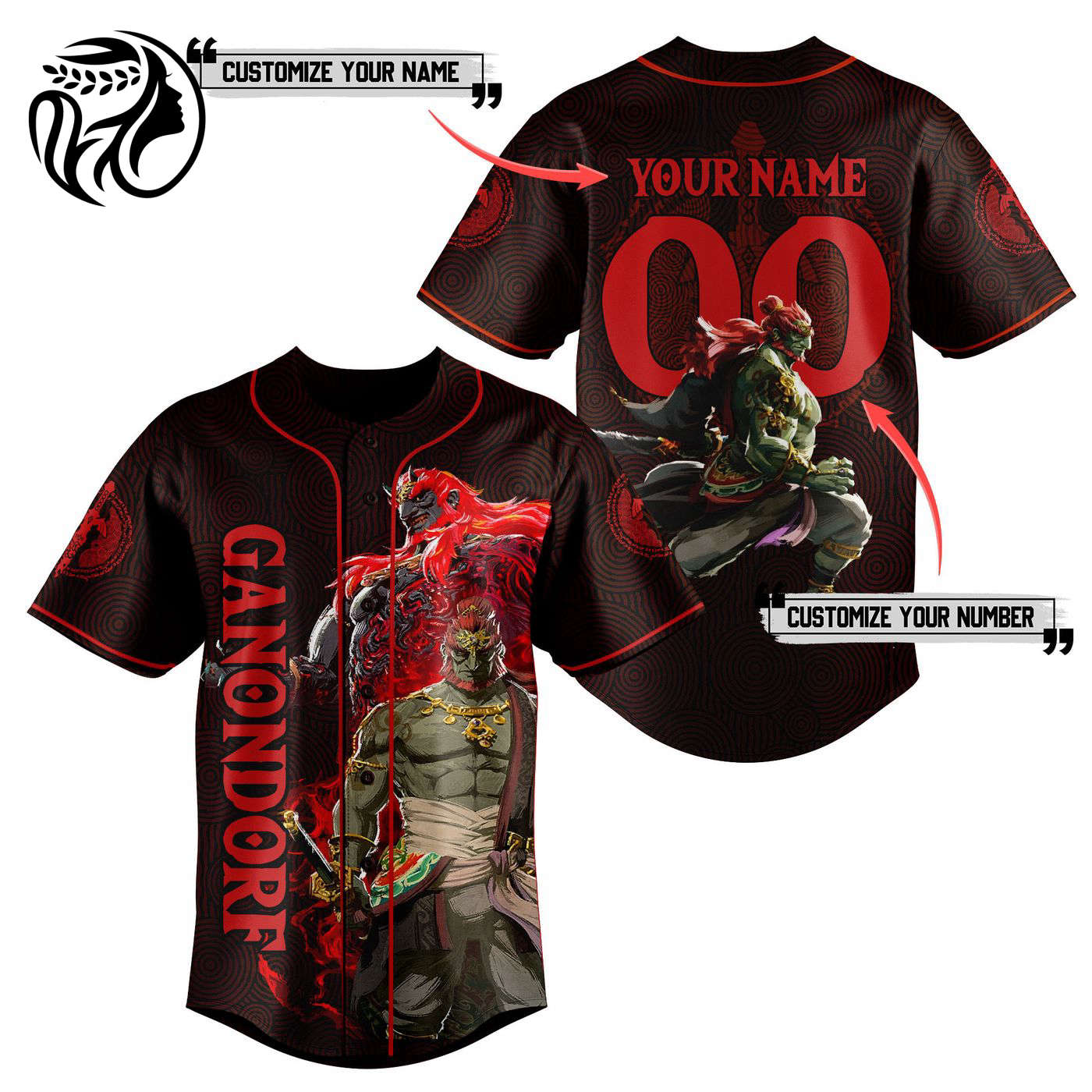 Ganondorf Baseball Jersey For Men Women And Kids Gift