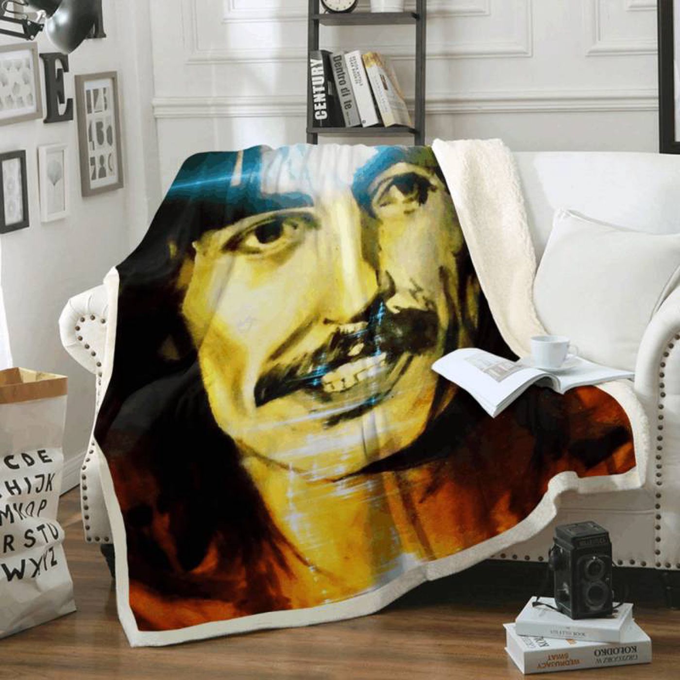 Stay Warm with George Harrison & The Beatles Fleece Blanket – English Rock Band Memorabilia