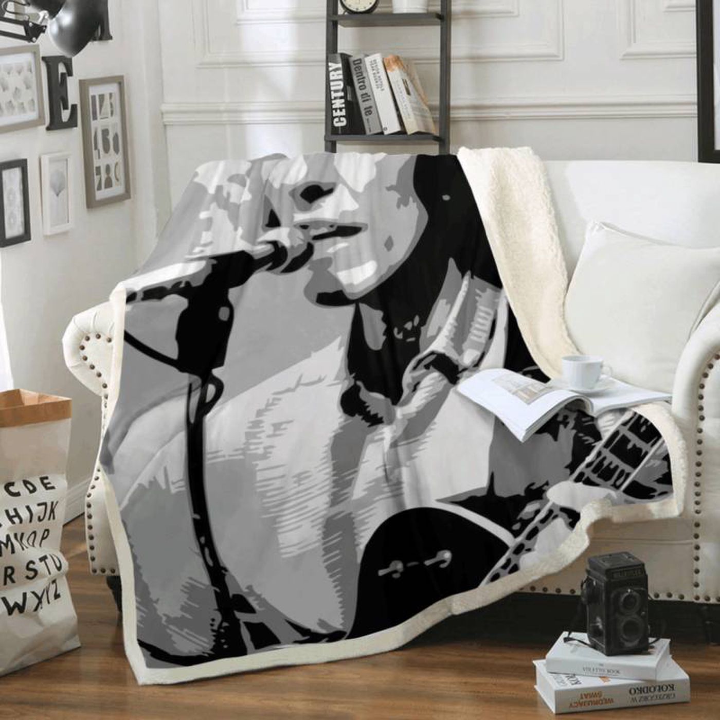 George Harrison Beatles Legend Fleece Blanket: Cozy Tribute to the Iconic Band