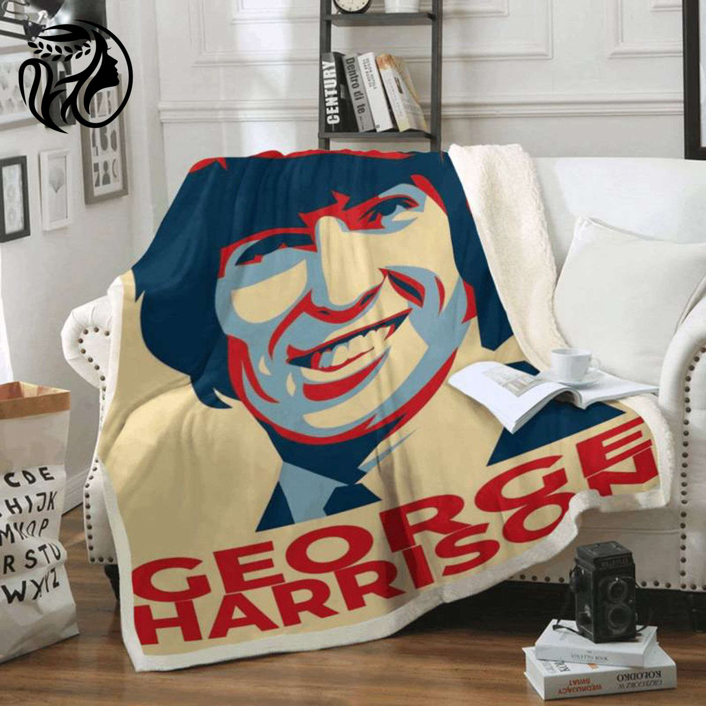 Cozy Up with George Harrison – The Beatles For Fans Fleece Blanket: A Must-Have for Beatles Enthusiasts!