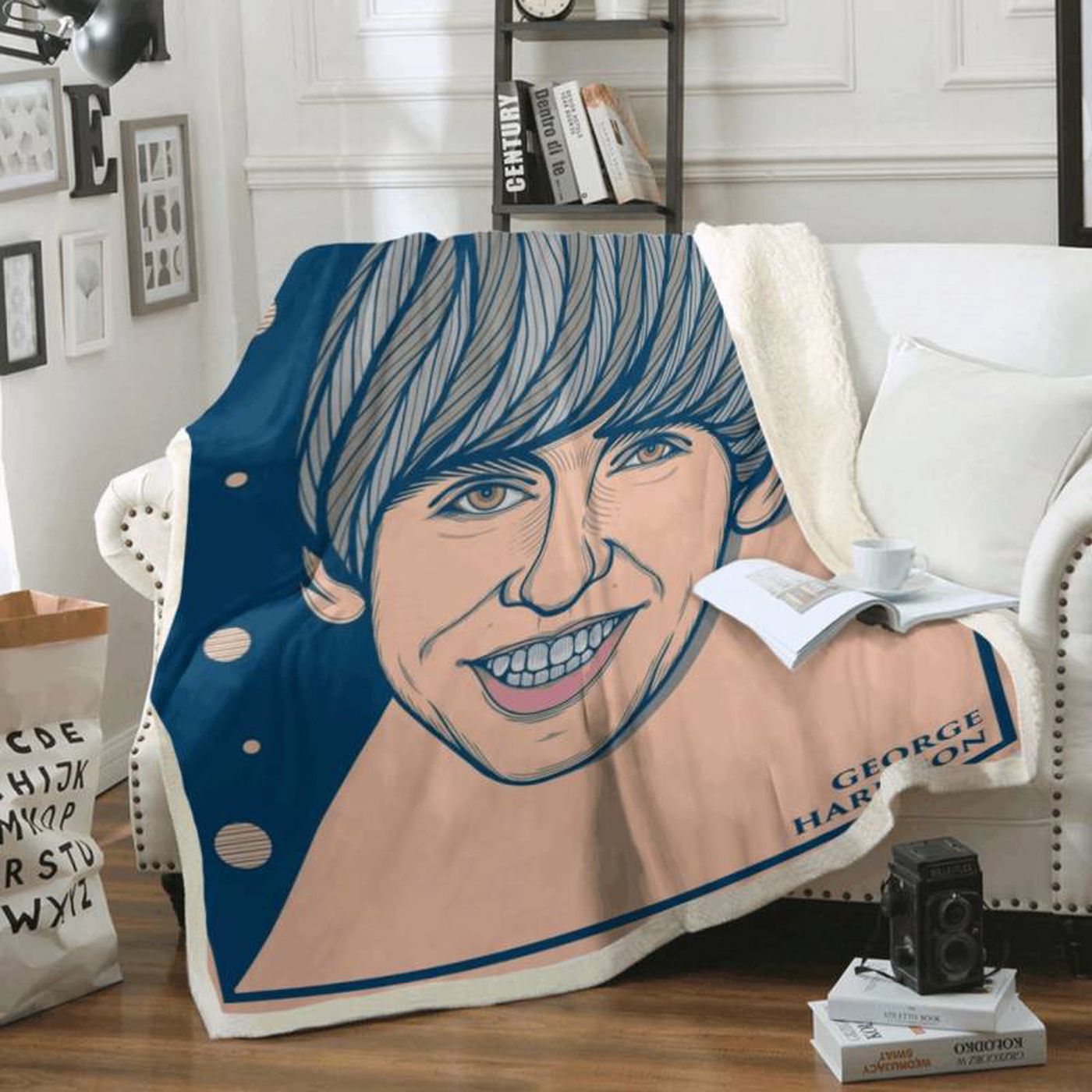 George Harrison Beatles Fleece Blanket: A Must-Have for Fab Four Fans!