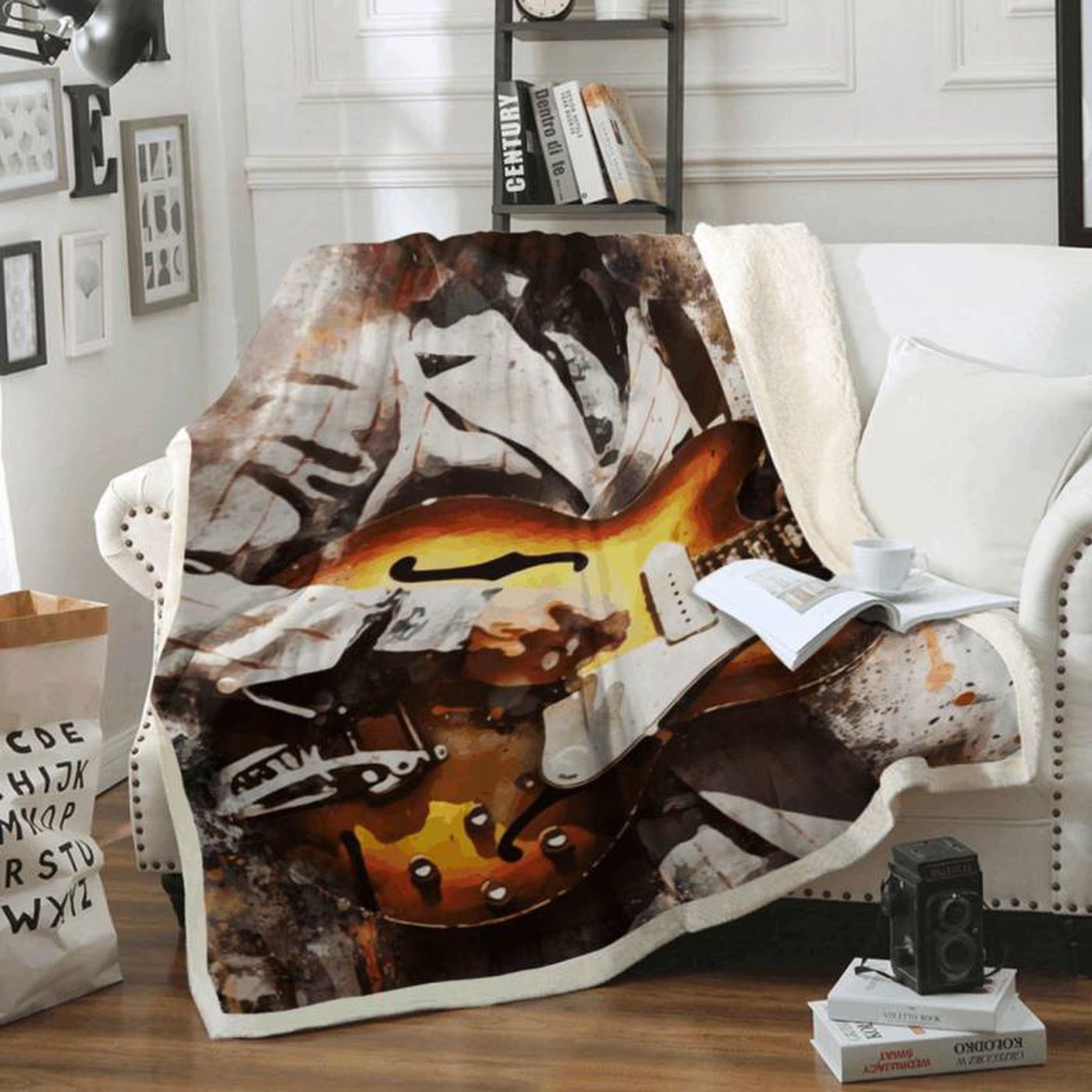 George Harrison Beatles Rock Band 1960 Pop Art Fleece Blanket: Cozy Tribute to the Legendary Icon!
