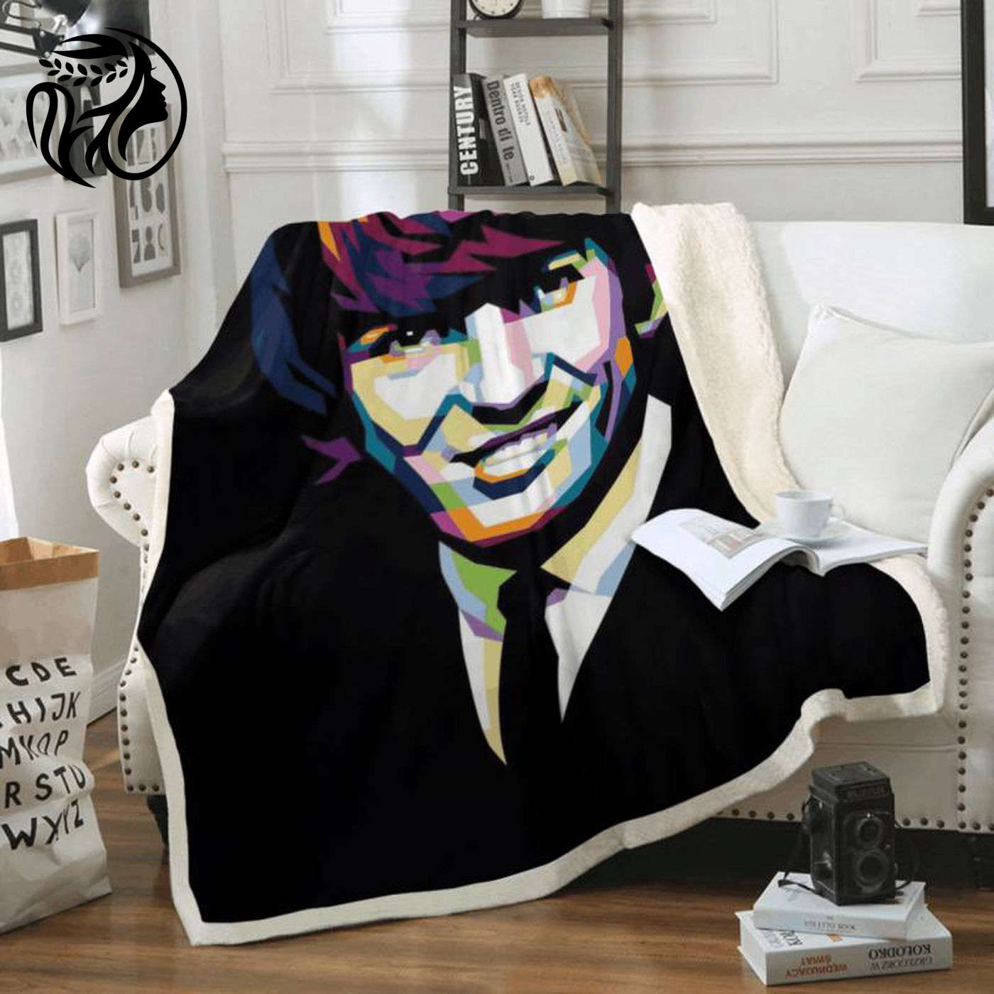 Rock Band Art Fleece Blanket: George Harrison from The Beatles – A Cozy Tribute!