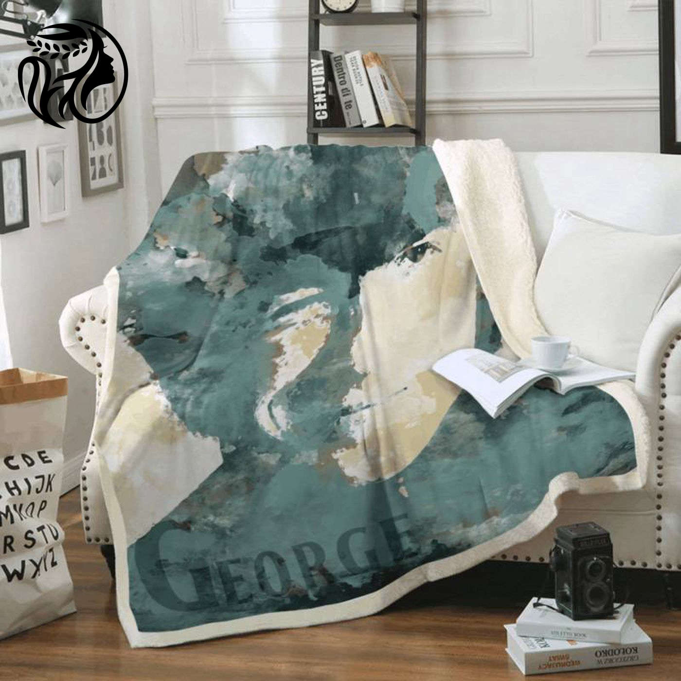 Cozy Up with George Harrison – The Beatles Rock Band Fleece Blanket: A Must-Have for Music Lovers!
