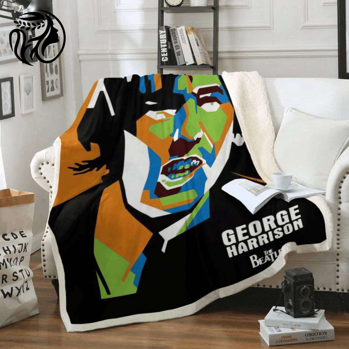 Beatles Song Art Fleece Blanket: George Harrison Tribute for Ultimate Comfort
