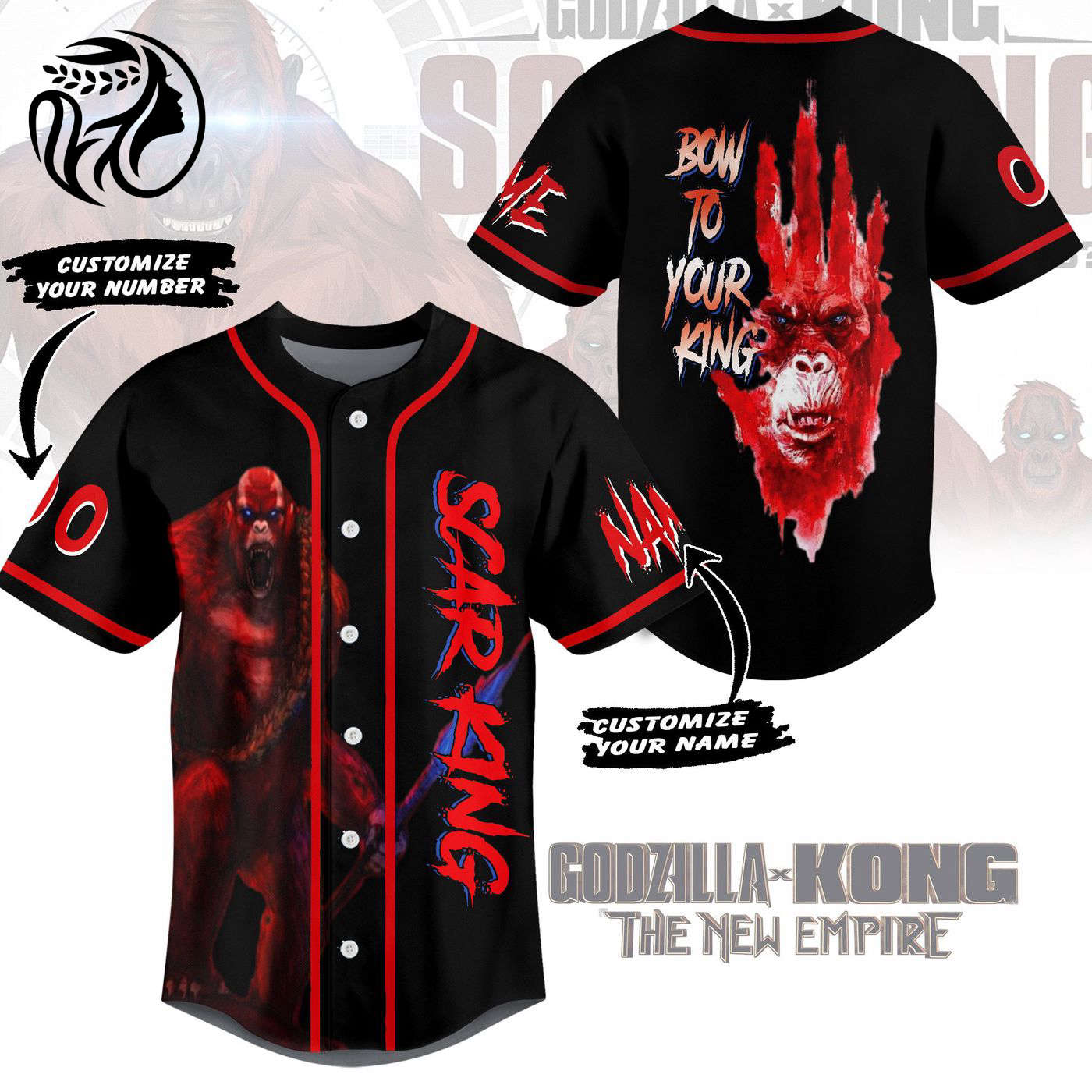 Godzilla x Kong Baseball Jersey For Men Women And Kids Gift