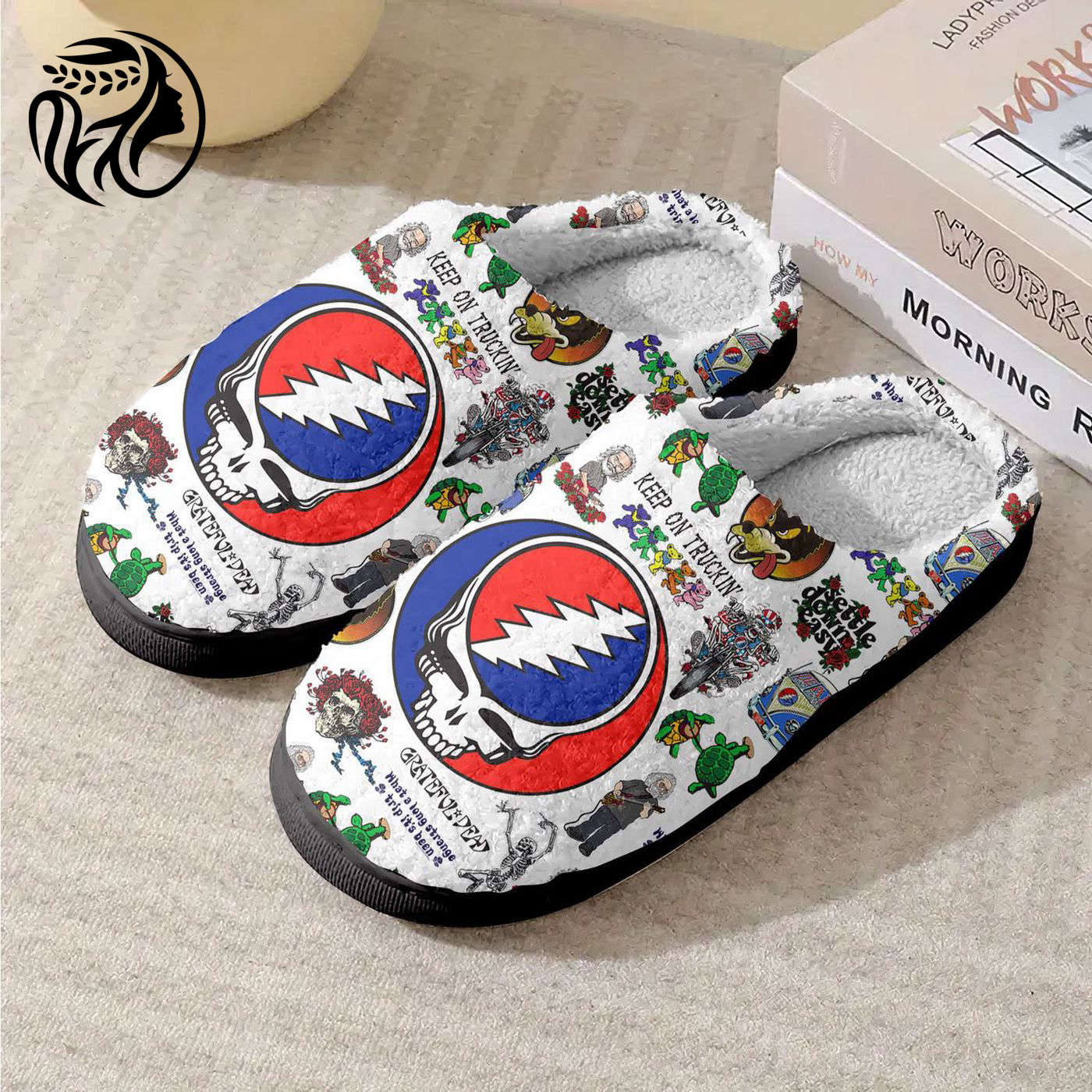 Grateful Dead Home Fleece Slippers LA