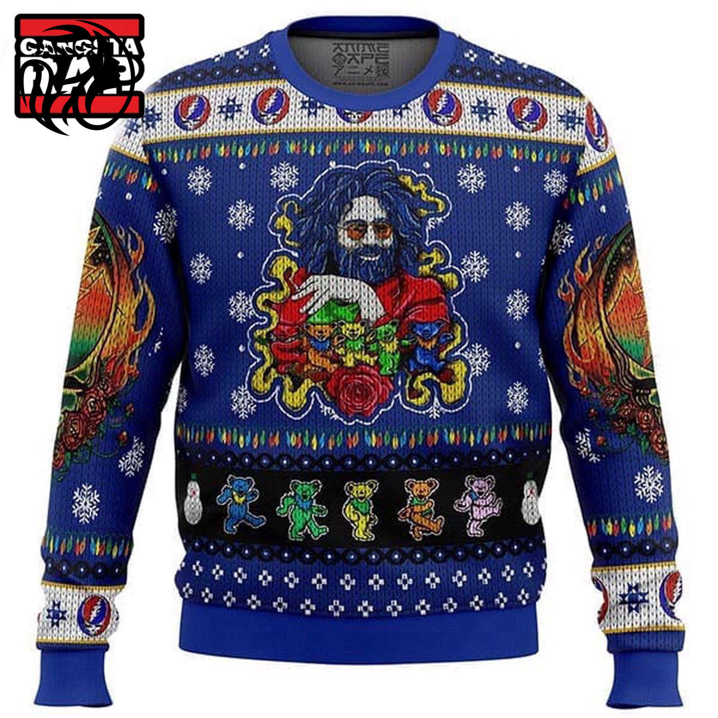 Grateful Dead X Jerry Garcia Blue Ugly Christmas Sweater