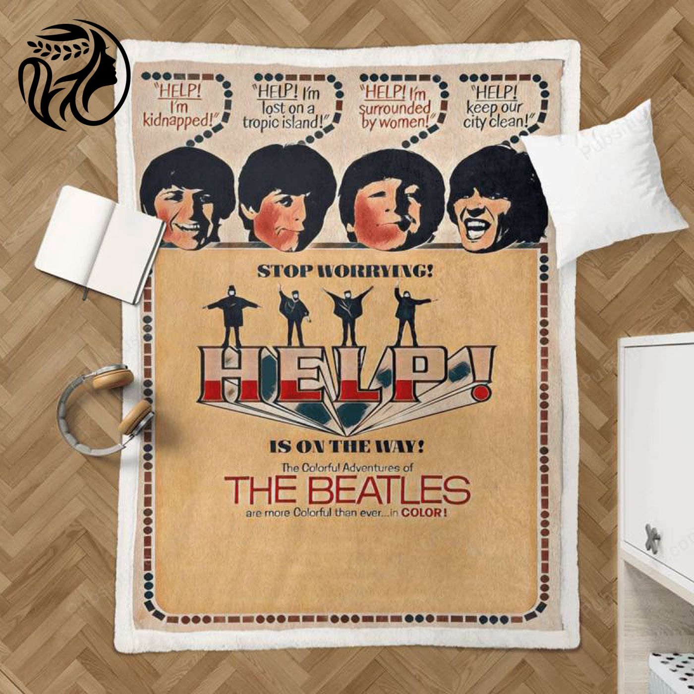 Cozy Help The Beatles Movies Sherpa Fleece Blanket – Perfect for Beatles Fans & Movie Lovers!