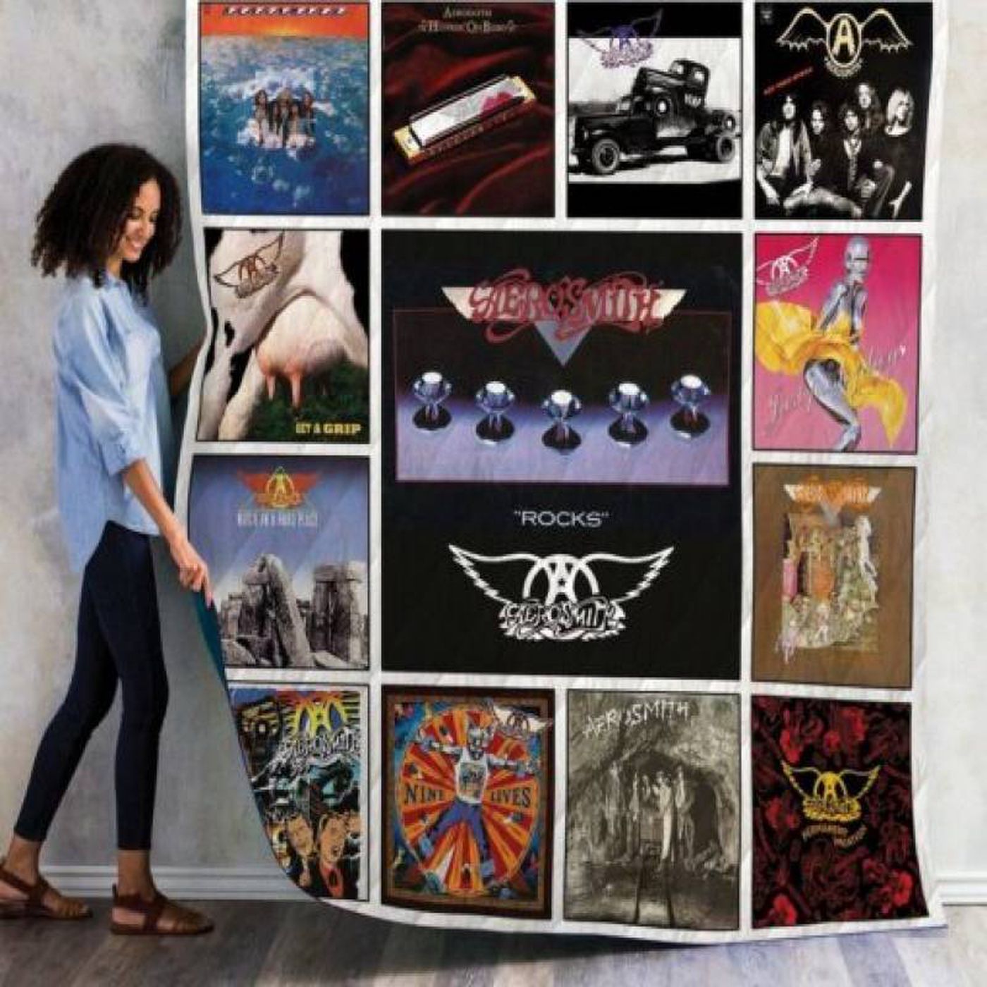 Aerosmith Album Fleece Blanket – Get Cozy with homesweetquilt s Range of Sizes: Small Medium Large X-Large – hf1708
