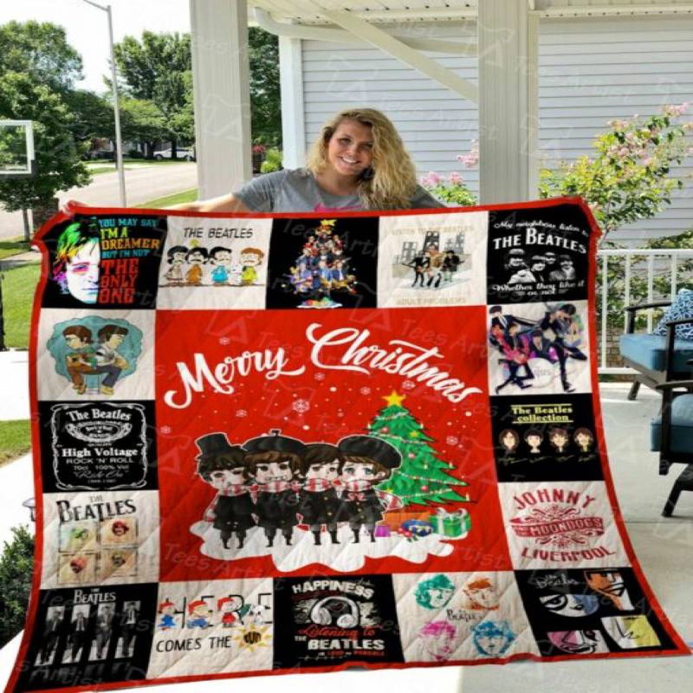 Beatles Chibi Merry Christmas Fleece Blanket – HomeSweetQuilt Small to X-Large Sizes HF0509