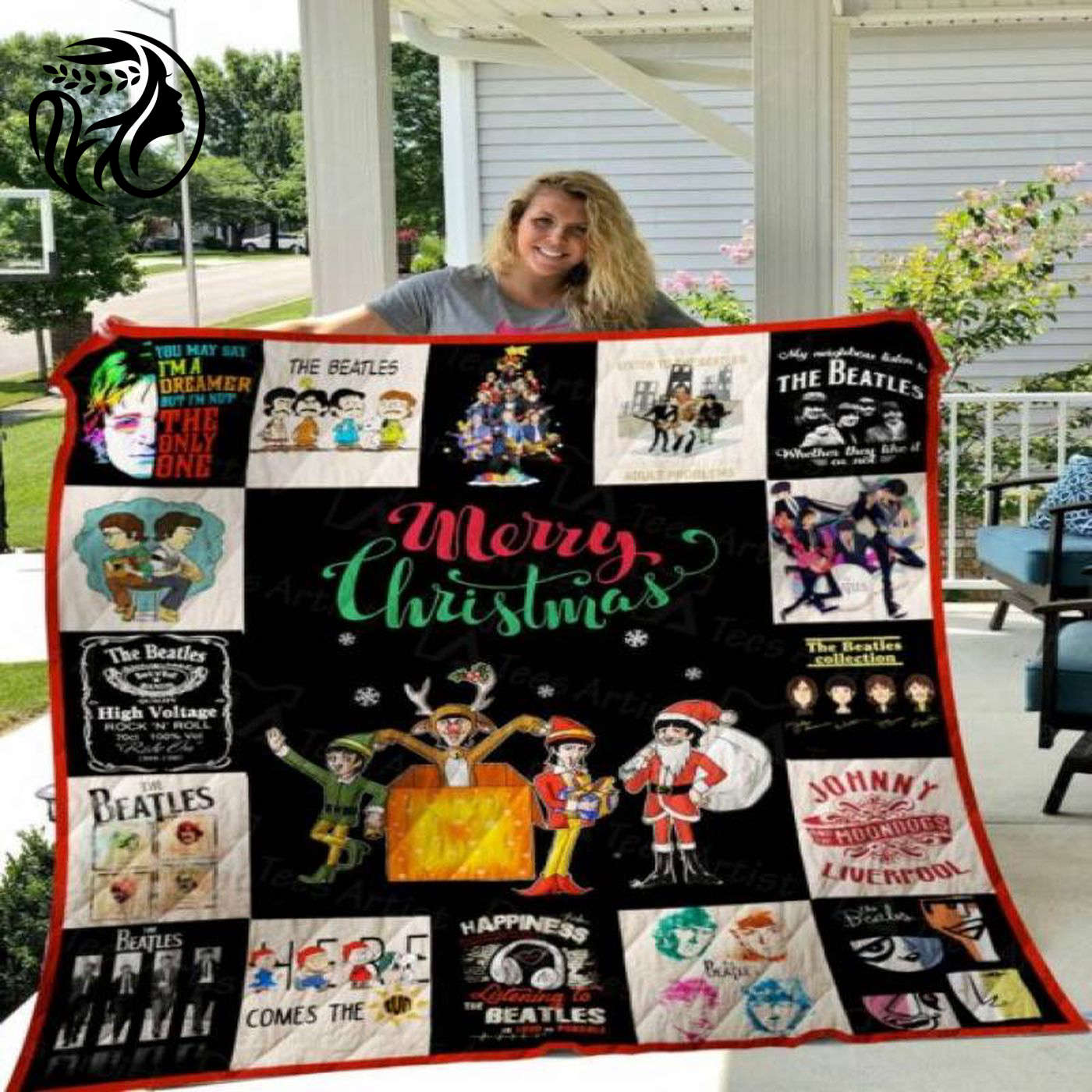 Homesweetquilt Beatles Merry Christmas Fleece Blanket – Sizes Small to X-Large HF0509