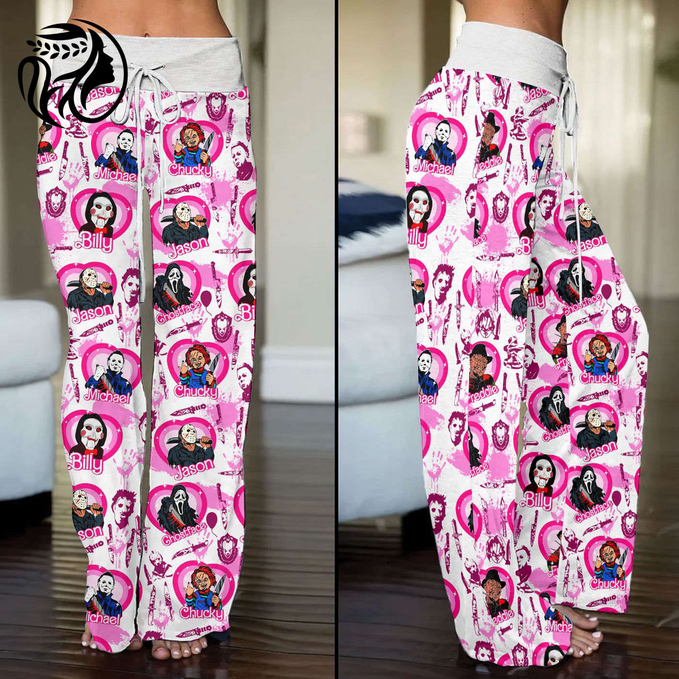 Horror Movies High-Waisted Straight-Leg Trousers  –  – Gift for Women for Women